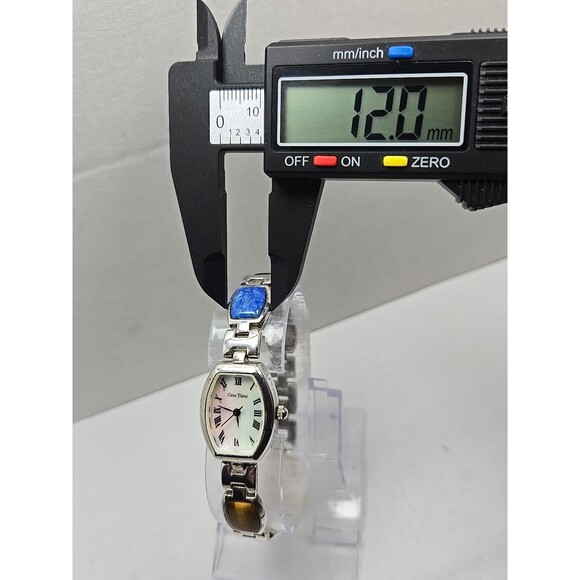 Gem Time Sterling Silver Quartz Gemstone Bracelet Watch Lapis New Battery 925 - Picture 6 of 11